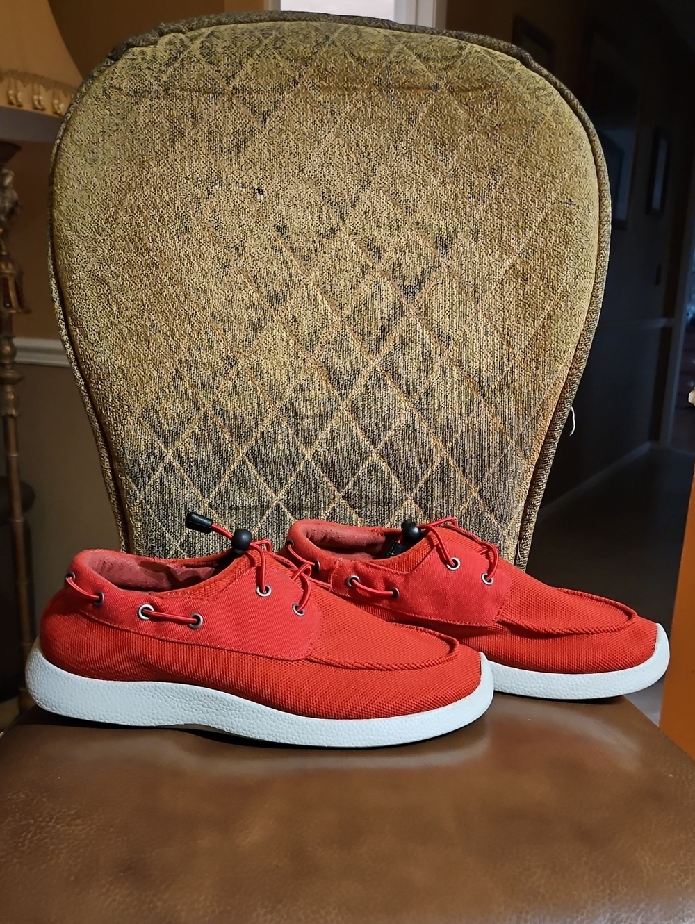 Soft Science Cruise Speed-Lace Deck Shoes Boat Loafers Red White